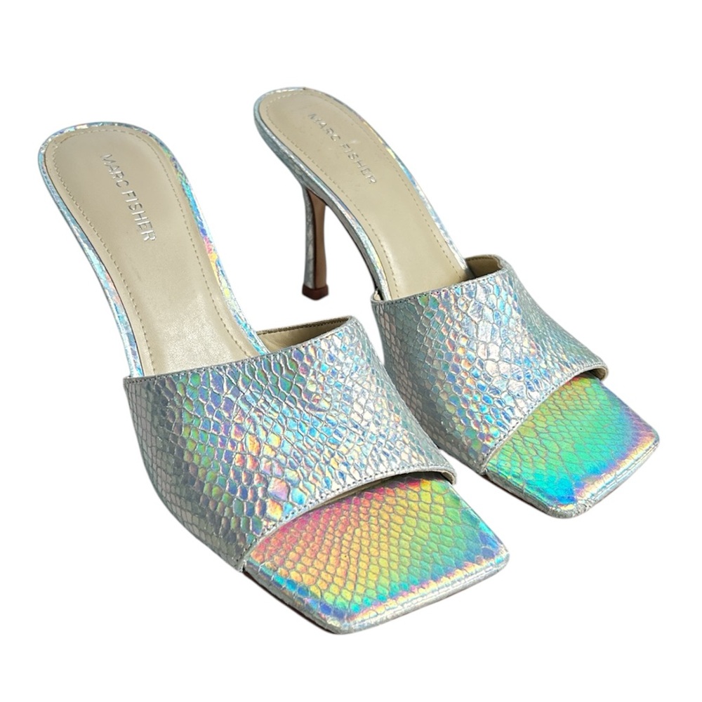Marc Fisher Silver Danria Heeled Sandal